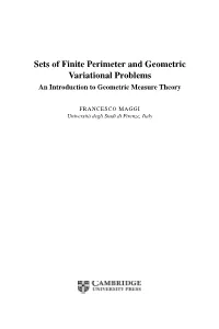 Sets of Finite Perimeter and Geometric Variational Problems an Introduction to Geometric Measure Theory