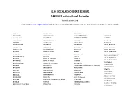 SLHC LOCAL RECORDERS SCHEME PARISHES Without Local Recorder
