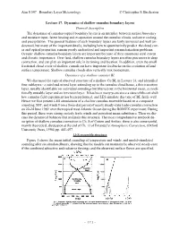 17.1 - Atm S 547 Boundary Layer Meteorology © Christopher S
