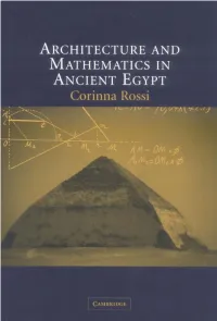 Architecture and Mathematics in Ancient Egypt