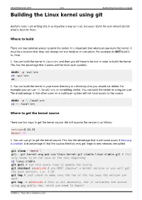 Building the Linux Kernel Using Git Building the Linux Kernel Using Git