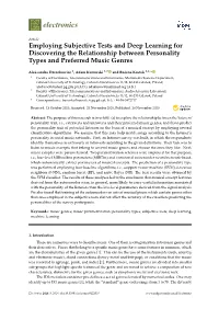 Employing Subjective Tests and Deep Learning for Discovering the Relationship Between Personality Types and Preferred Music Genres