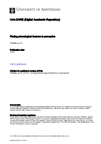 Finding Phonological Features in Perception