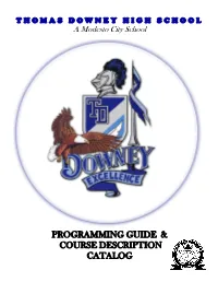 Programming Guide & Course Description Catalog
