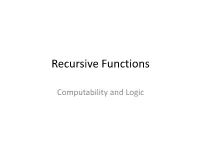 Recursive Functions