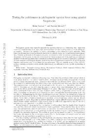 Testing for Polytomies in Phylogenetic Species Trees Using Quartet Frequencies