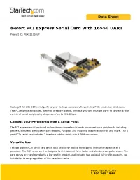 8-Port PCI Express Serial Card with 16550 UART