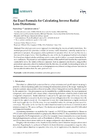 An Exact Formula for Calculating Inverse Radial Lens Distortions