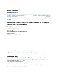 Completeness of the Propositions-As-Types Interpretation of Intuitionistic Logic Into Illative Combinatory Logic