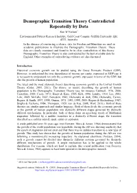 Demographic Transition Theory Contradicted Repeatedly by Data