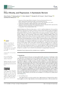 Diet, Obesity, and Depression: a Systematic Review