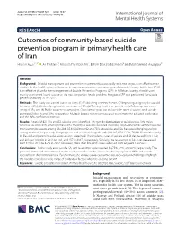Outcomes of Community-Based Suicide Prevention Program In