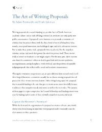 The Art of Writing Proposals by Adam Przeworski and Frank Salomon