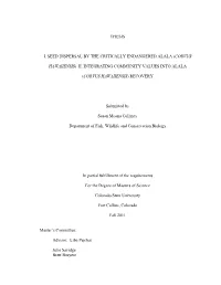 Thesis I. Seed Dispersal by the Critically Endangered Alala