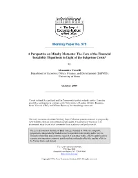 Working Paper No. 579 a Perspective on Minsky Moments: the Core Of