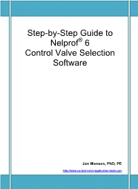 Step-By-Step Guide to Nelprof 6 Control Valve Selection Software
