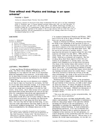 Time Without End: Physics and Biology in an Open Universe* Freeman J