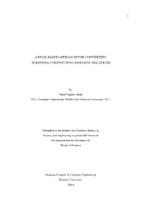 A Rule-Based Approach for Converting Wikipedia Content Into Semantic Relations