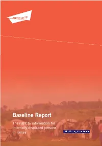 Baseline Report the Right to Information for Internally Displaced Persons in Kenya