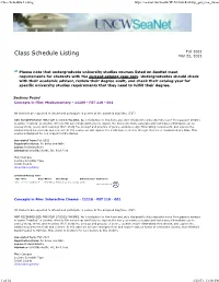 Class Schedule Listing