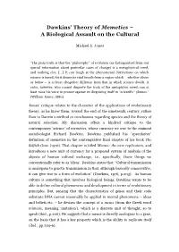 Dawkins' Theory of Memetics