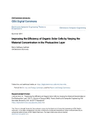Improving the Efficiency of Organic Solar Cells by Varying the Material Concentration in the Photoactive Layer