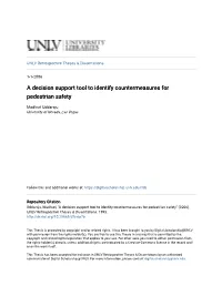 A Decision Support Tool to Identify Countermeasures for Pedestrian Safety