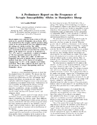 A Preliminary Report on the Frequency of Scrapie Susceptibility Alleles in Hampshire Sheep