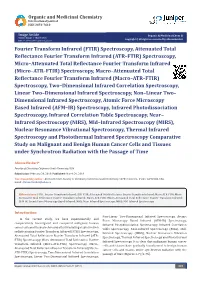 (ATR–FTIR) Spectroscopy, Micro–Attenuated Total Reflectance Fourier