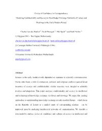 Circles of Confidence in Correspondence: Modeling