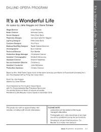 Eklund Opera Program: It's a Wonderful Life