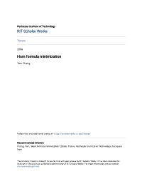 Horn Formula Minimization