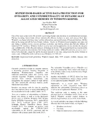 Hypervisor-Based Active Data Protection for Integrity And