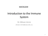 Introduction to the Immune System