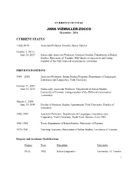 Jana Vizmuller-Zocco Current Status