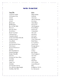 Metro Song List