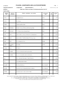 POLICIES, CONSTRAINTS and LOCATION RETRIEVED Page 1