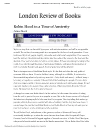 Robin Hood in a Time of Austerity · LRB 18 February 2016