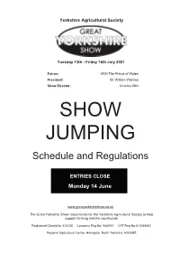 SHOW JUMPING Schedule and Regulations