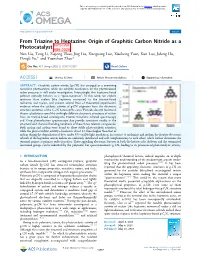 From Triazine to Heptazine: Origin of Graphitic Carbon Nitride As A