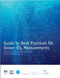 Guide to Best Practices for Ocean CO2 Measurements