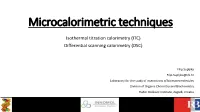 Microcalorimetric Techniques