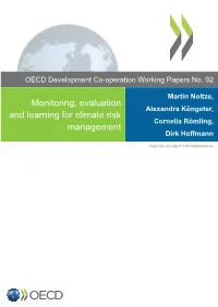 Monitoring, Evaluation and Learning for Climate Risk Management