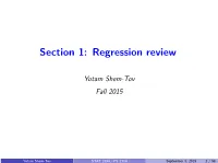 Section 1: Regression Review