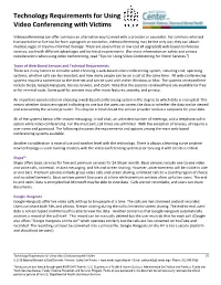 Technology Requirements for Using Video Conferencing with Victims