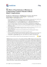 The Role of Non-Selective Β-Blockers in Compensated Cirrhotic Patients Without Major Complications