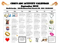 CDM's ADC ACTIVITY CALENDAR September 2019