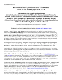 For Immediate Release