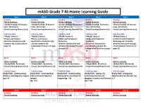 Masd Grade 7 At-Home Learning Guide