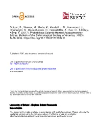 Probabilistic Seismic‐Hazard Assessment for Eritrea